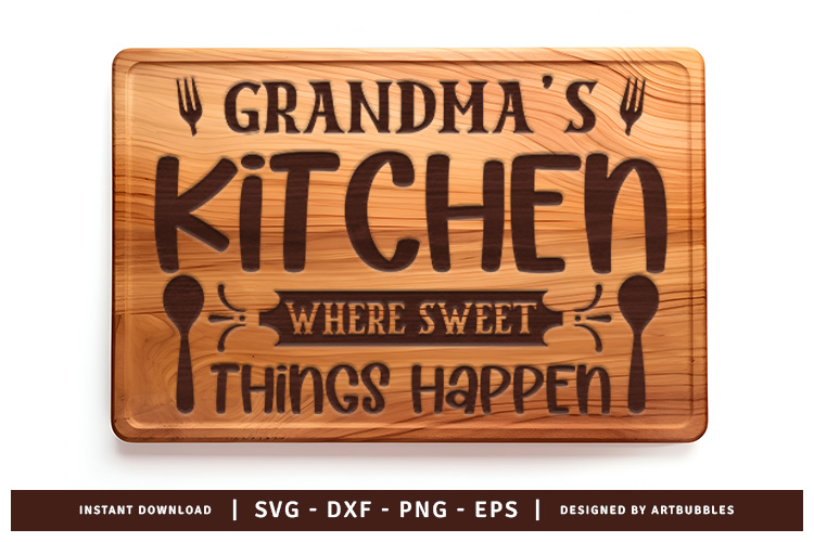 Grandma's Kitchen Cutting Board SVG File Image.jpg