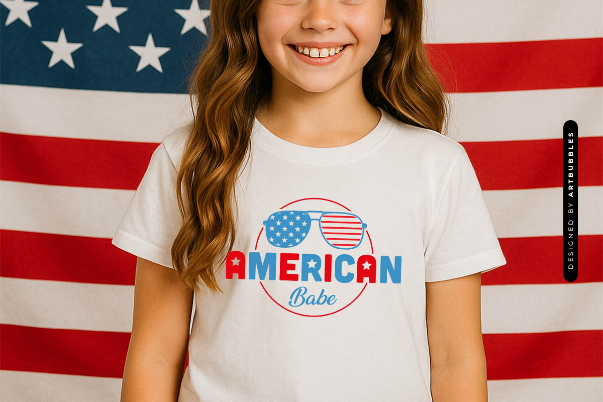 American Babe - 4th of July Girl SVG Tshirt Mockup Image.jpg