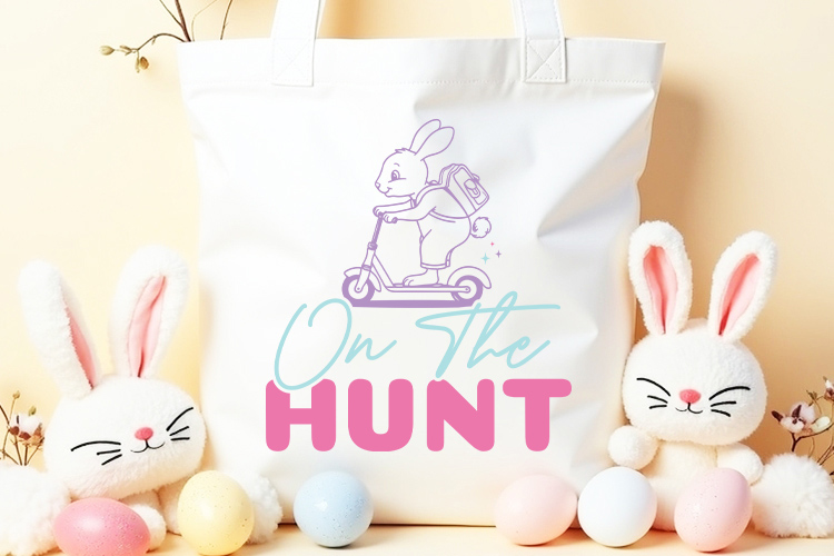 On the Hunt - Easter Bunny SVG Tote Bag Mockup Image.jpg