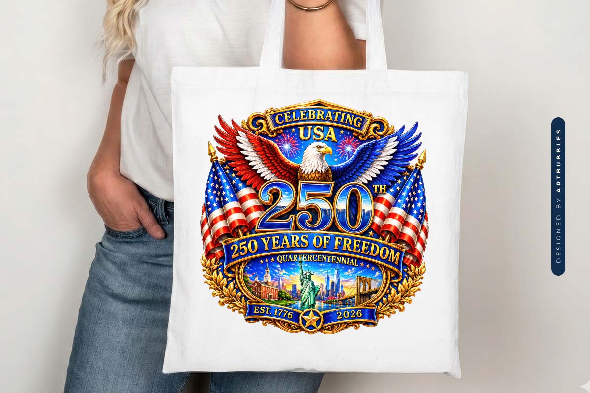 250 Years of Freedom USA Sublimation PNG tote Mockup image.jpg