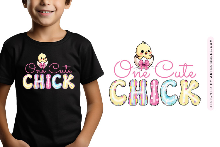 One Cute Chick - Easter Coquette Sublimation PNG Image.jpg