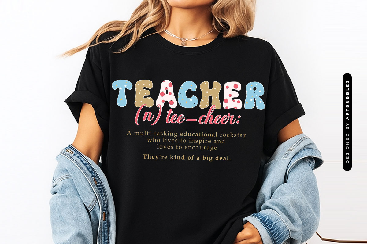 Retro Teacher Definition Sublimation Design T-shirt Mockup Image.jpg