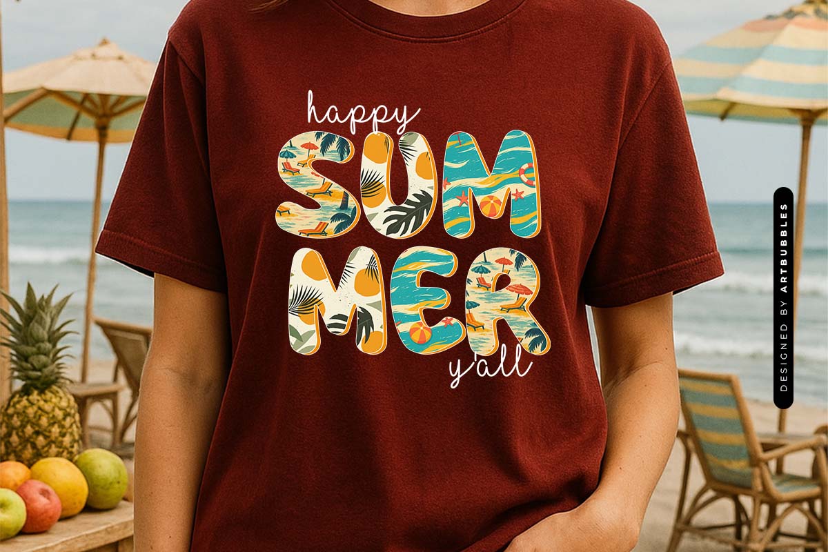 Happy Summer Y'all Sublimation Design