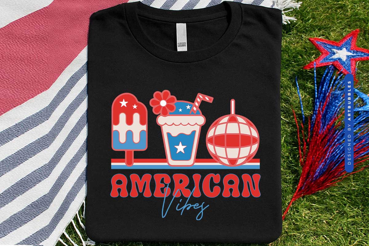 American Vibes - PNG 4th of July Sublimation Shirt Mockup Image.jpg