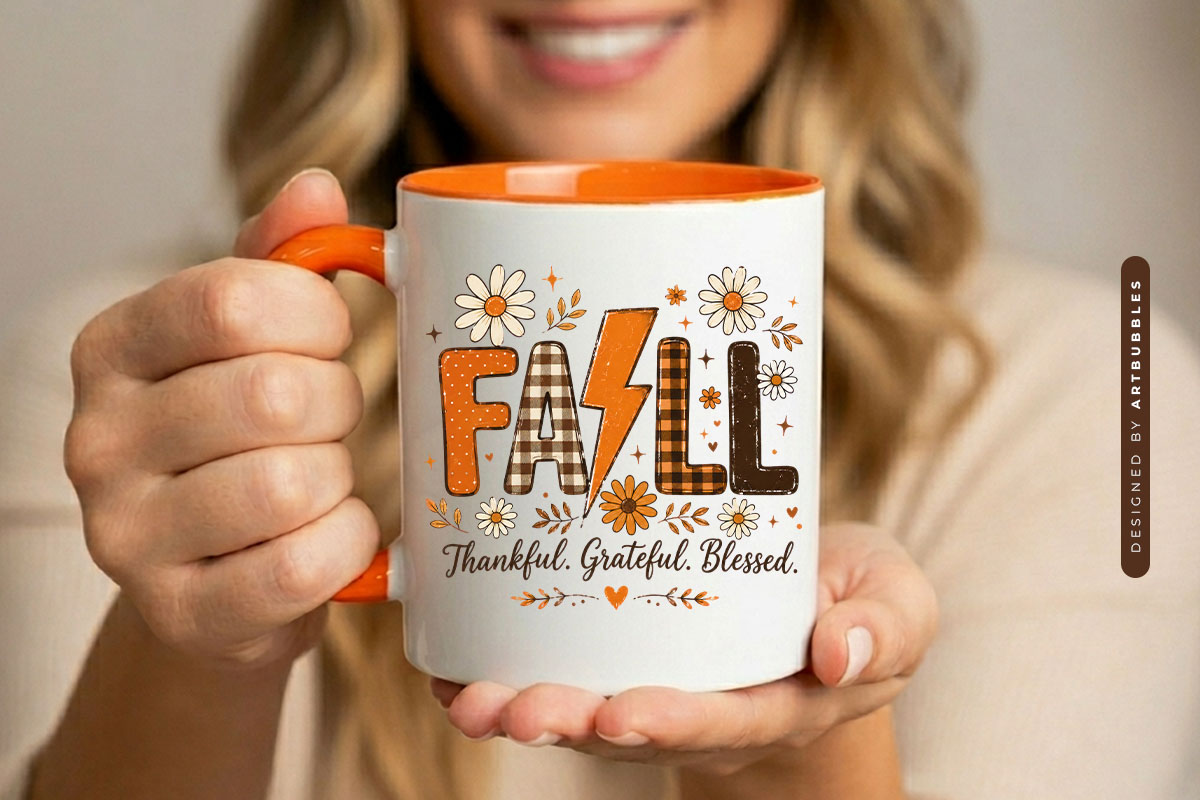 Fall Thankful Grateful Blessed Sublimation PNG Mug Mockup Image.jpg
