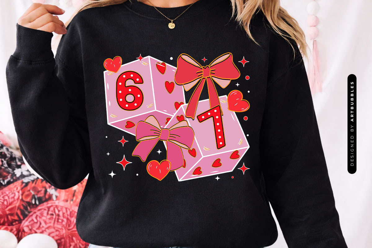 Coquette 67 Dice Valentines Sublimation PNG Sweatshirt Mockup Image.jpg