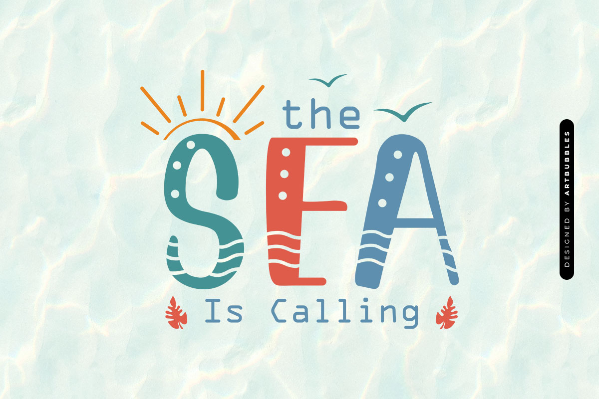 The Sea is Calling - Cute Summer Shirt SVG Image.jpg