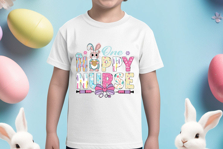 One Hoppy Nurse - Coquette Easter PNG Design Shirt Mockup Imge.jpg