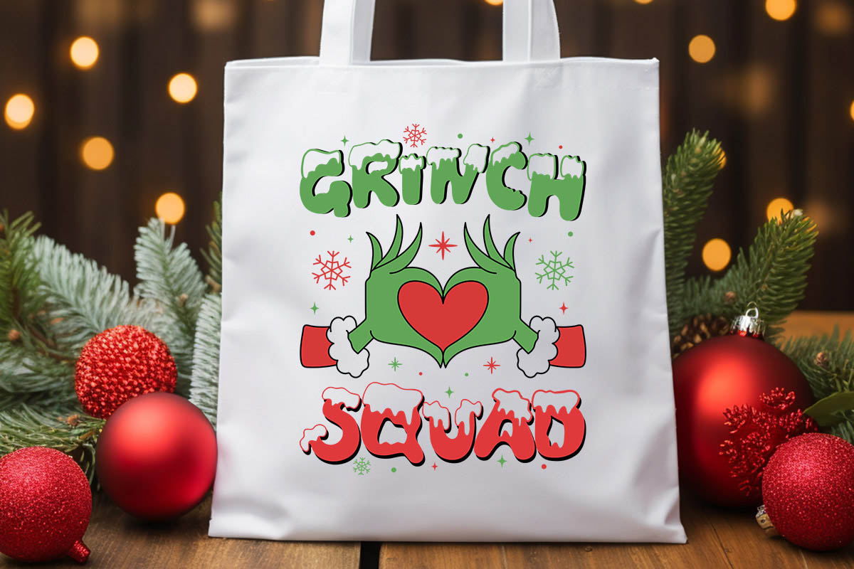 Grinch Squad - Cute Christmas SVG Tote bag Mockup image.jpg