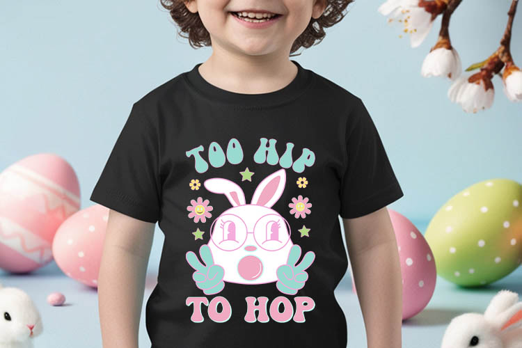Too Hip To Hop - Funny Retro Easter PNG tshirt Mockup Image.jpg