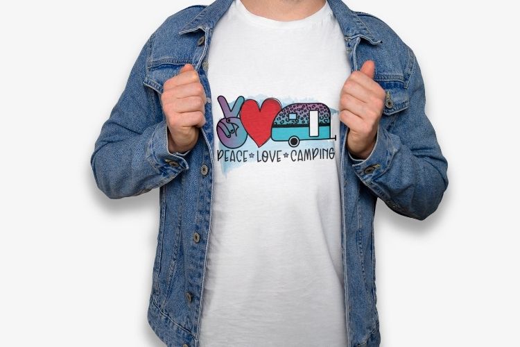 Peace Love Camping Sublimation Transfer Tshirt Mockup Image.jpg