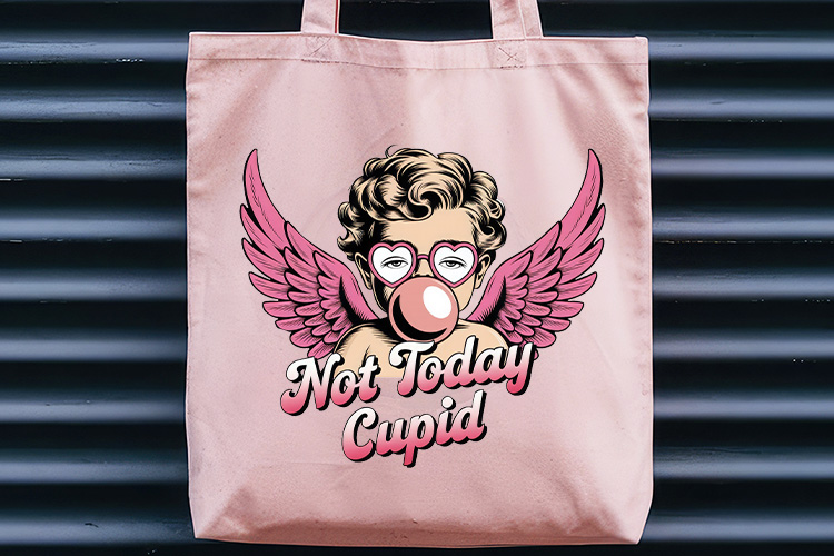 Funny Retro Valentine Sublimation - Not Today Cupid Tote Bag Mockup Image.jpg