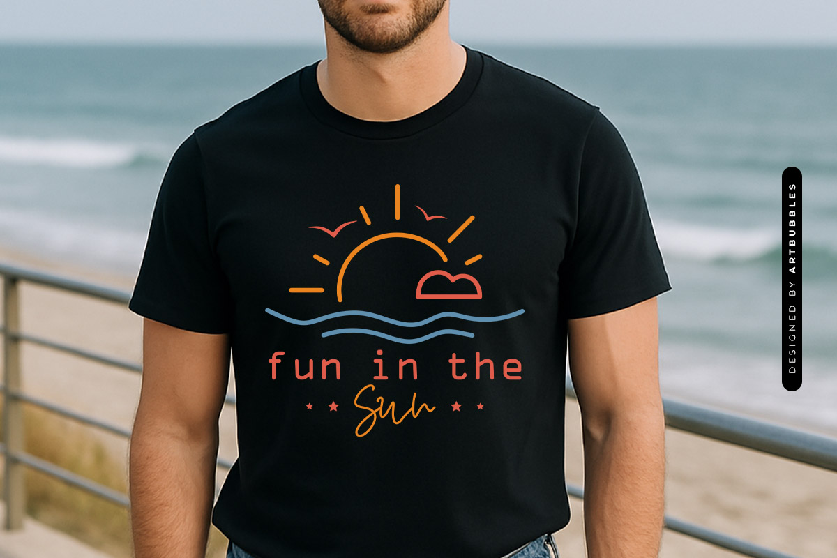 Fun in the Sun - Summer Saying SVG Tshirt Mockup Image.jpg