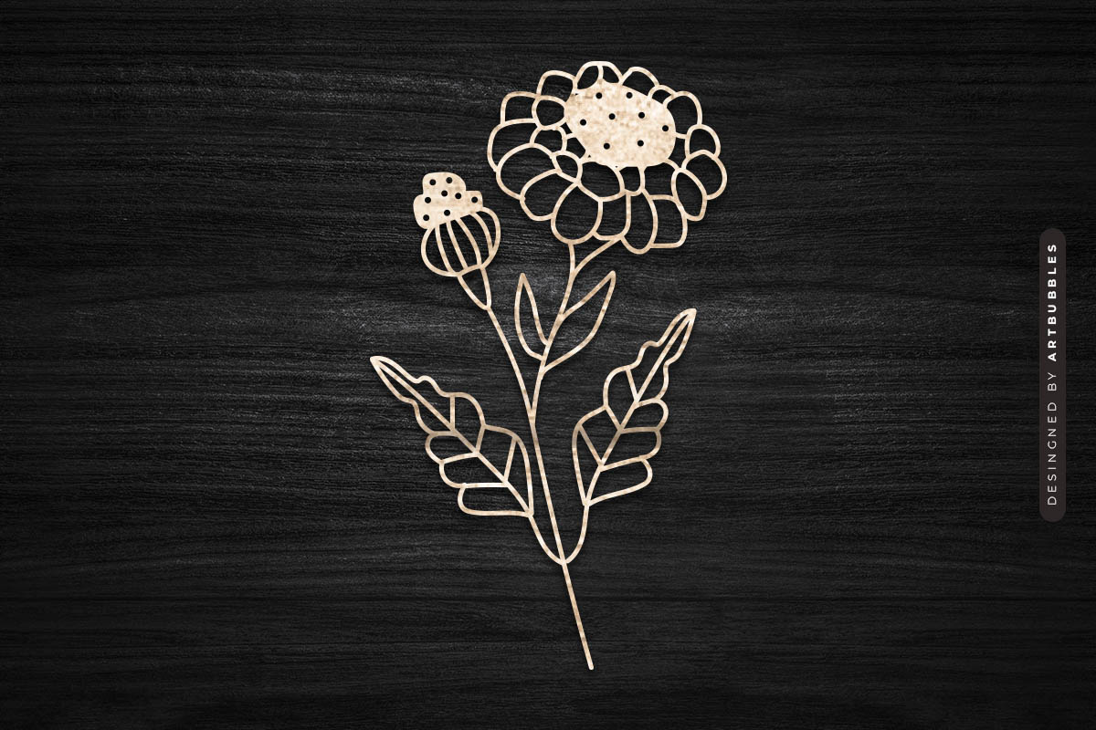Marigold Laser Cut Wildflower SVG Cut File Image 3.jpg