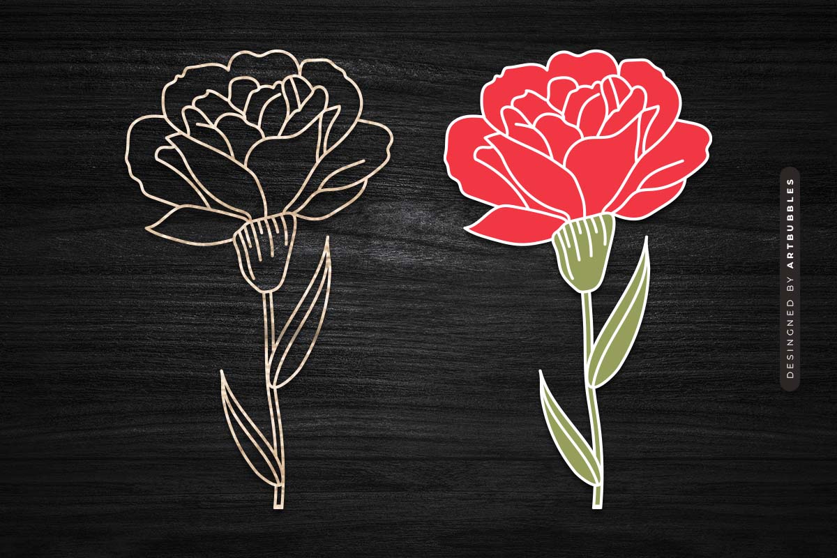 Carnation Wild Flower Laser Cut SVG Image.jpg