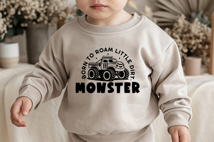 Born to Roam Little Dirt Monster SVG Cut File Sweatshirt Mockup Image.jpg