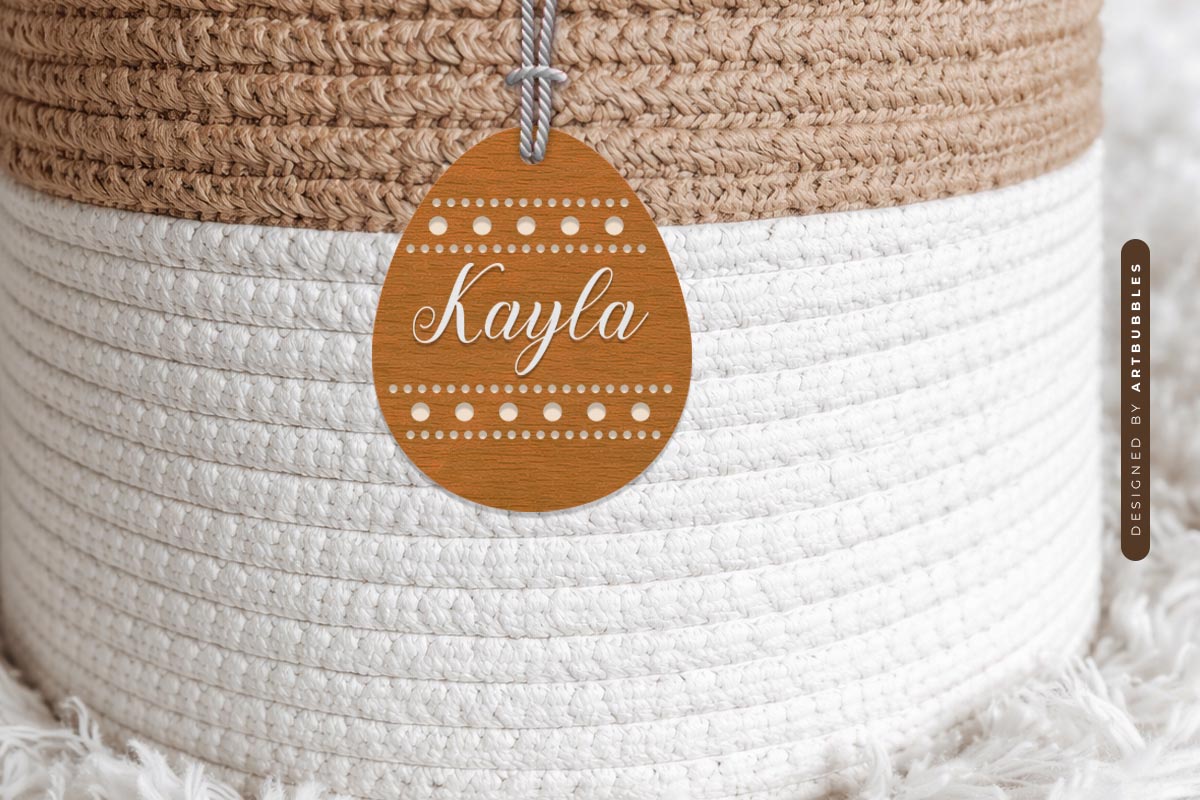 Easter Egg Basket Tag SVG Cut File