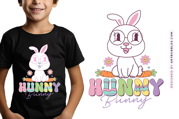 Hunny Bunny - Retro Easter Sublimation Print Image.jpg