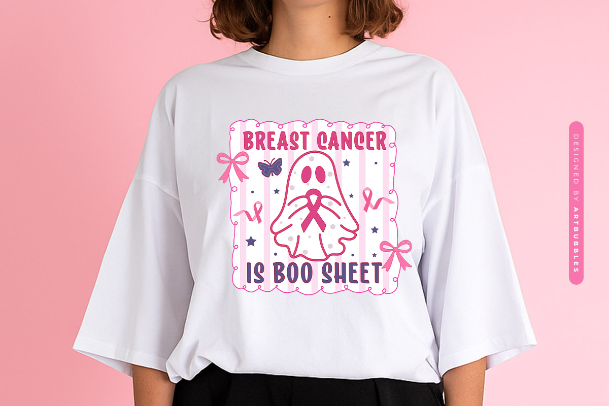 Coquette Bow Breast Cancer is Boo Sheet Sublimation Sweatshirt Mockup Image.jpg