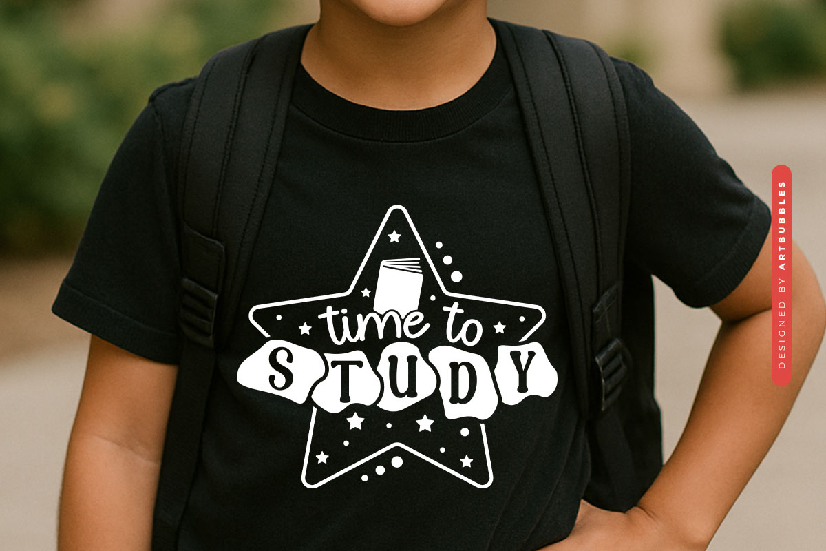 Time to Study - Back to School Vector SVG Tshirt Mockup Image.jpg