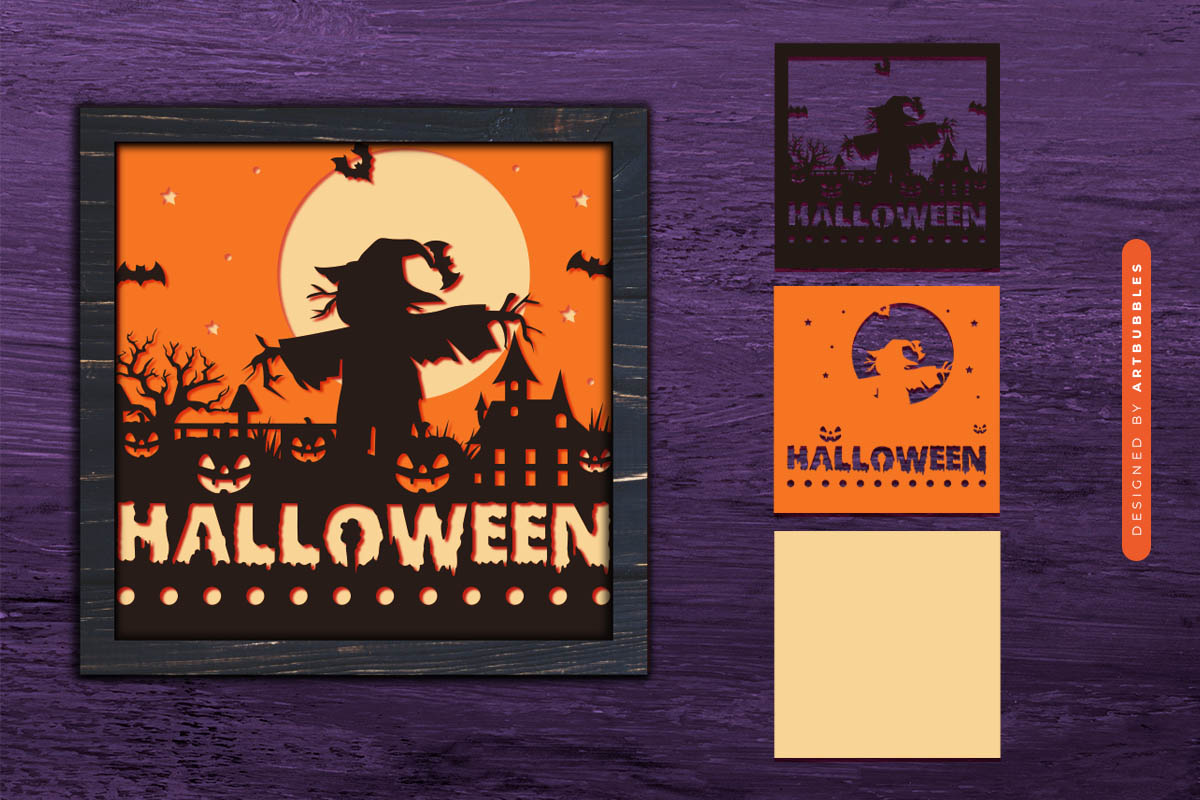 Layered Halloween Scarecrow Shadow Box SVG Image.jpg