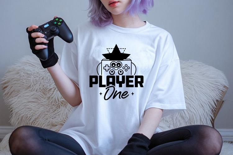 Player One - Gaming SVG Cut File T-shirt Mockup image.jpg