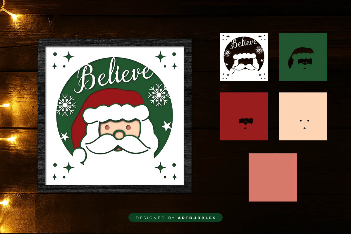 Santa Claus Christmas Layered Shadow Box SVG Image 2.jpg