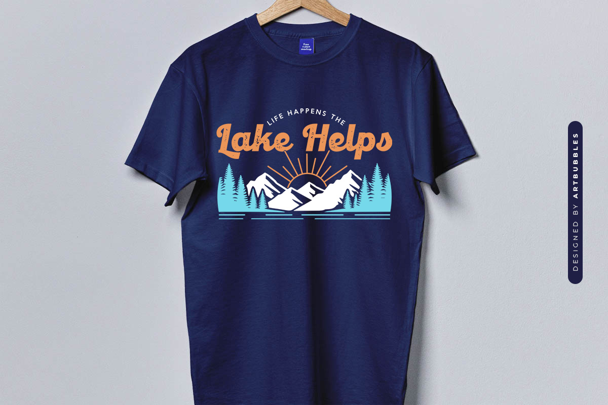 Life Happens The Lake Helps Vector SVG Blue Shirt Mockup Image.jpg