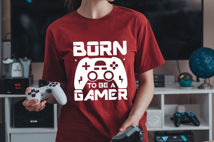 Born to be a Gamer - Gaming SVG Vector T-shirt Mockup Image.jpg