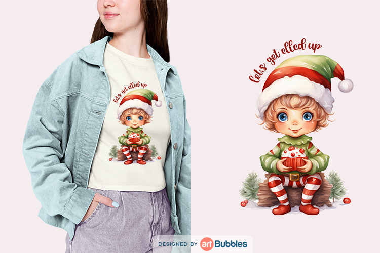 Let's Get Elfed Up Png Christmas Sublimation