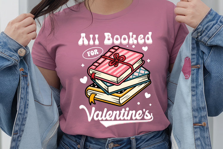 All Booked for Valentine's - Retro Valentine Sublimation Tshirt Mockup Image.jpg