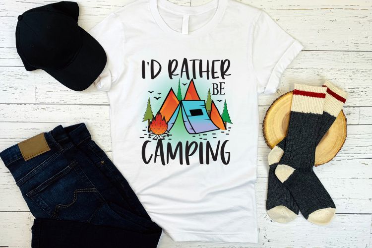 I'd Rather Be Camping Sublimation PNG Shirt Mockup Image.jpg