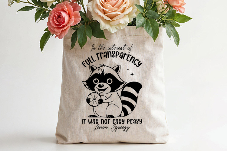 In The Interest of Full Transparency - Raccoon SVG Vector Tote bag Mockup image.jpg