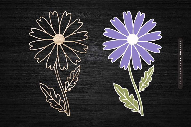 Chicory Laser Cut Wildflower SVG PNG