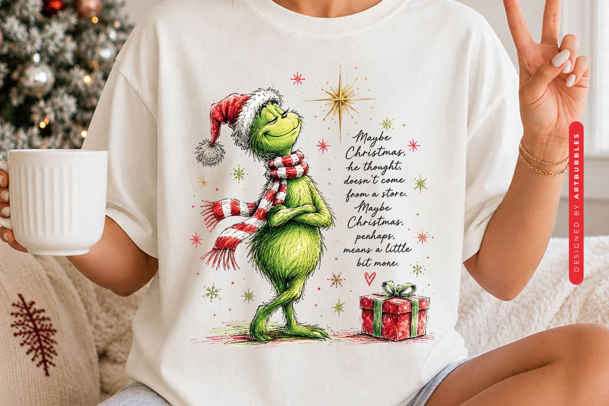 Funny Grinch Christmas PNG Sublimation Shirt Mockup Image.jpg