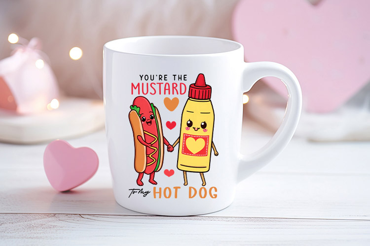 You're the Mustard to My Hot Dog - Funny Food Valentine PNG Mug Mockup Image.jpg