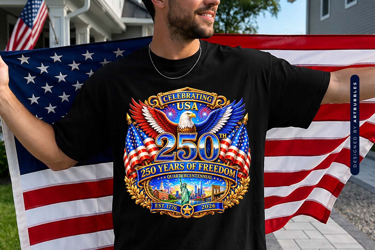 250 Years of Freedom USA Sublimation PNG Shirt Mockup Image.jpg