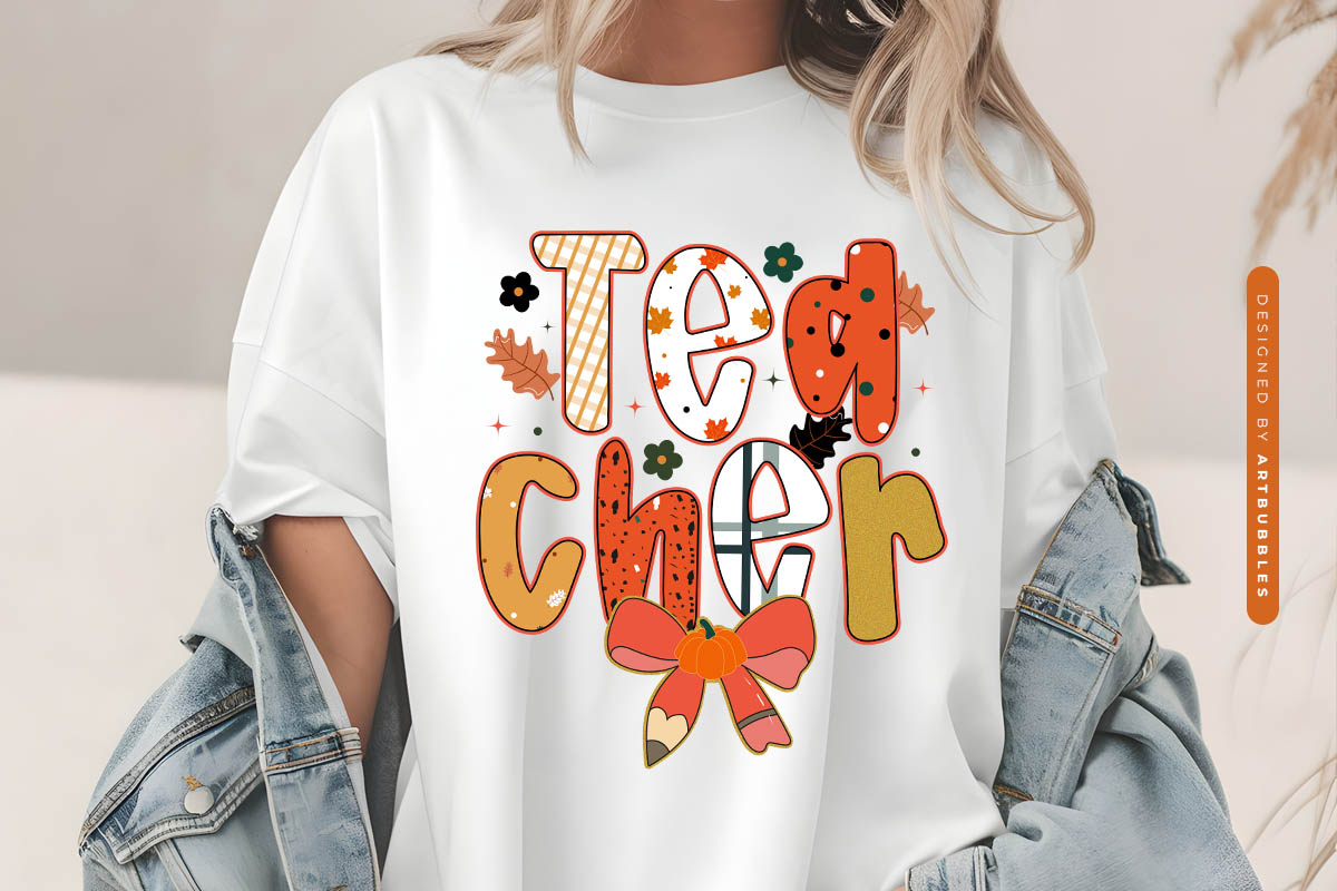 Preppy Teacher Fall Sublimation Design Tshirt Mockup Image.jpg