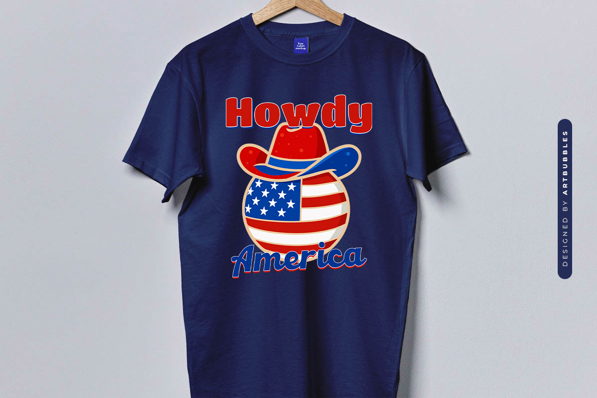 Howdy America - 4th of July Western Sublimation T-shirt Mockup Image.jpg