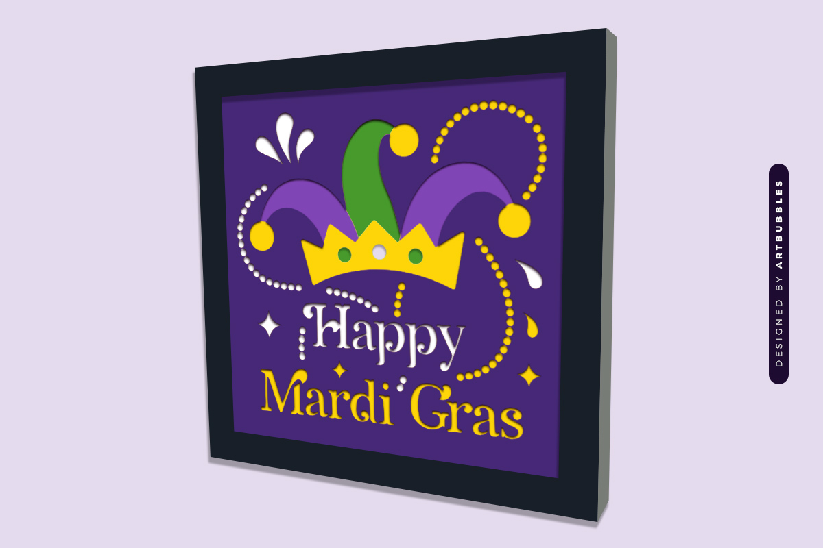 Happy Mardi Gras 3D Shadow Box SVG Image 2.jpg