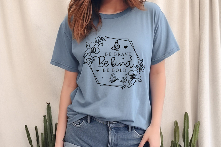 Be Brave Be Kind Be Bold - Butterfly SVG Free Shirt Mockup Image.jpg