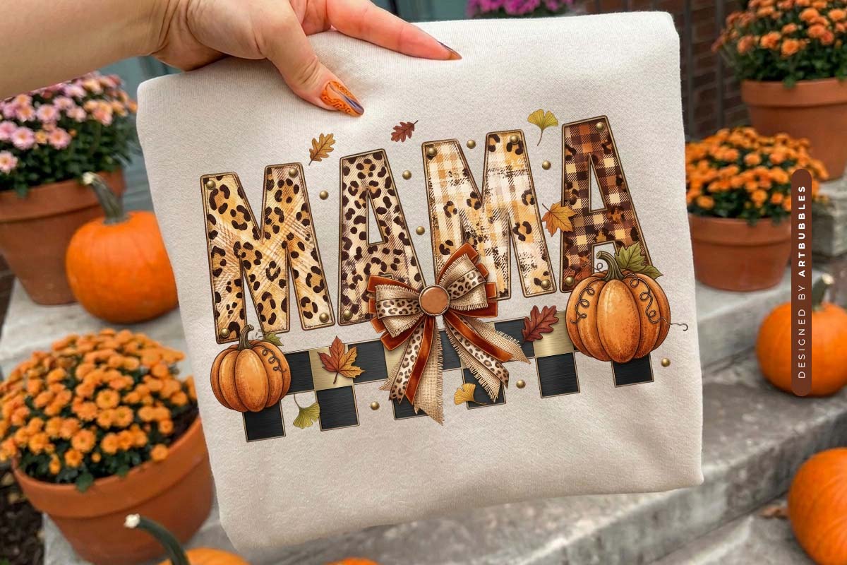 Coquette Mama Fall Sublimation PNG tote Mockup Image.jpg
