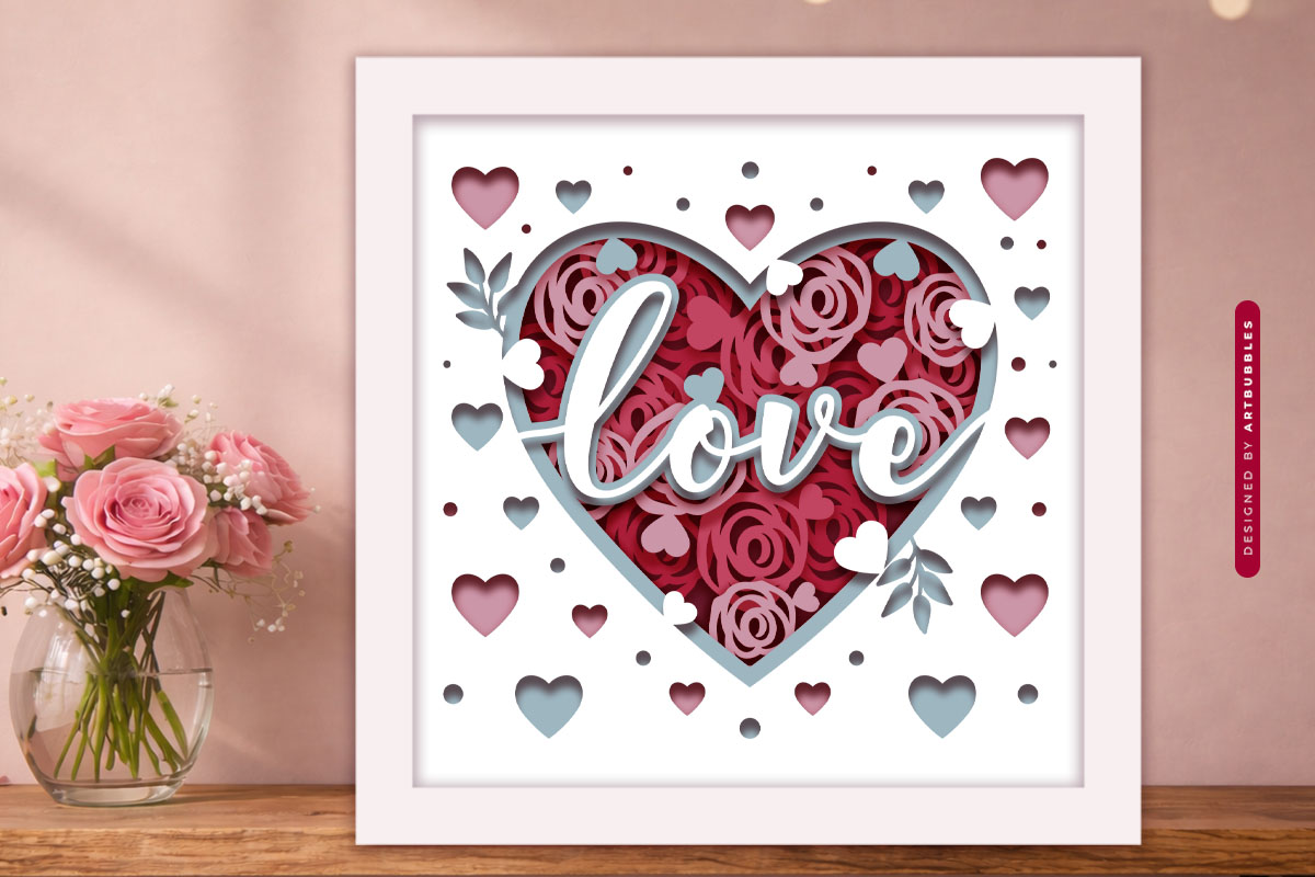 3D Heart Valentines Shadow Box SVG Design Image.jpg