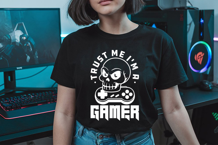 Trust Me I'm a Gamer SVG Cut File Shirt Mockup Image.jpg