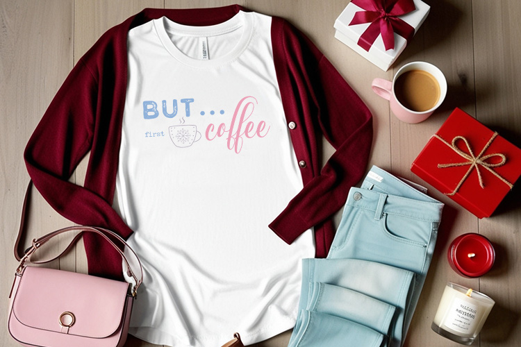 But First Coffee - Winter SVG Cut File Tshirt Mockup Image.jpg