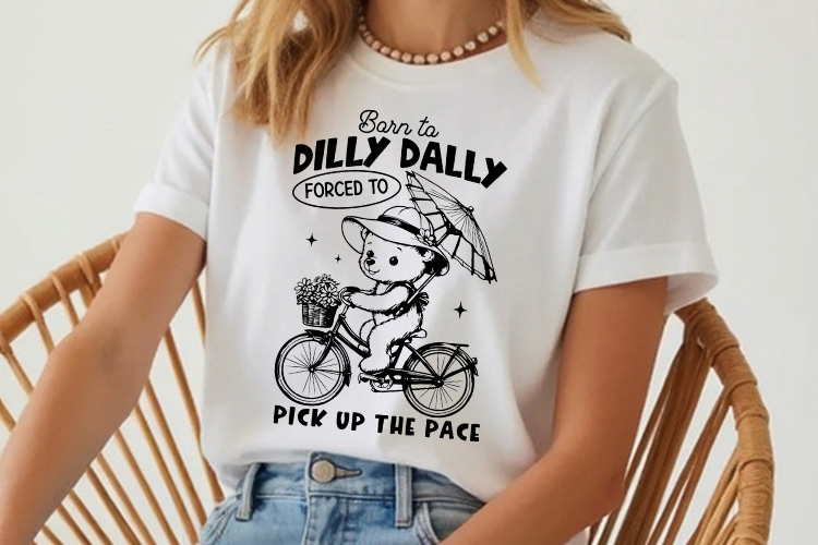 Born to Dilly Dally - Funny Bear Animal SVG Shirt Mockup Image.jpg
