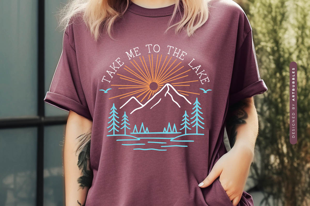 Take Me to the Lake SVG File Shirt Mockup Image.jpg