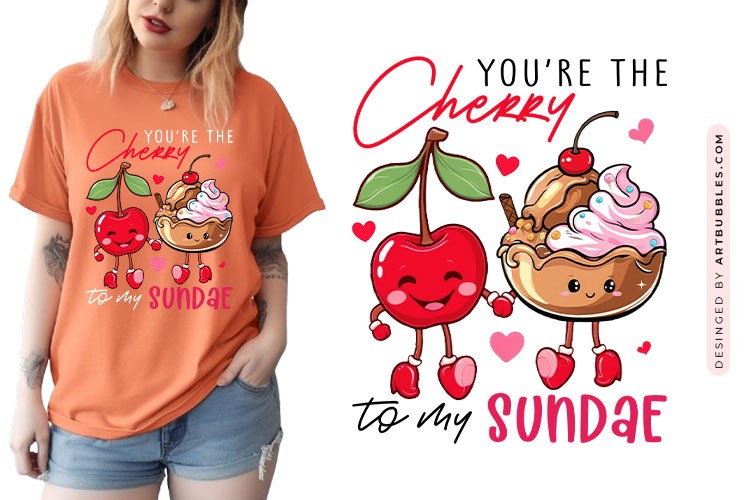Funny Valentine Food Pun Sublimation Design