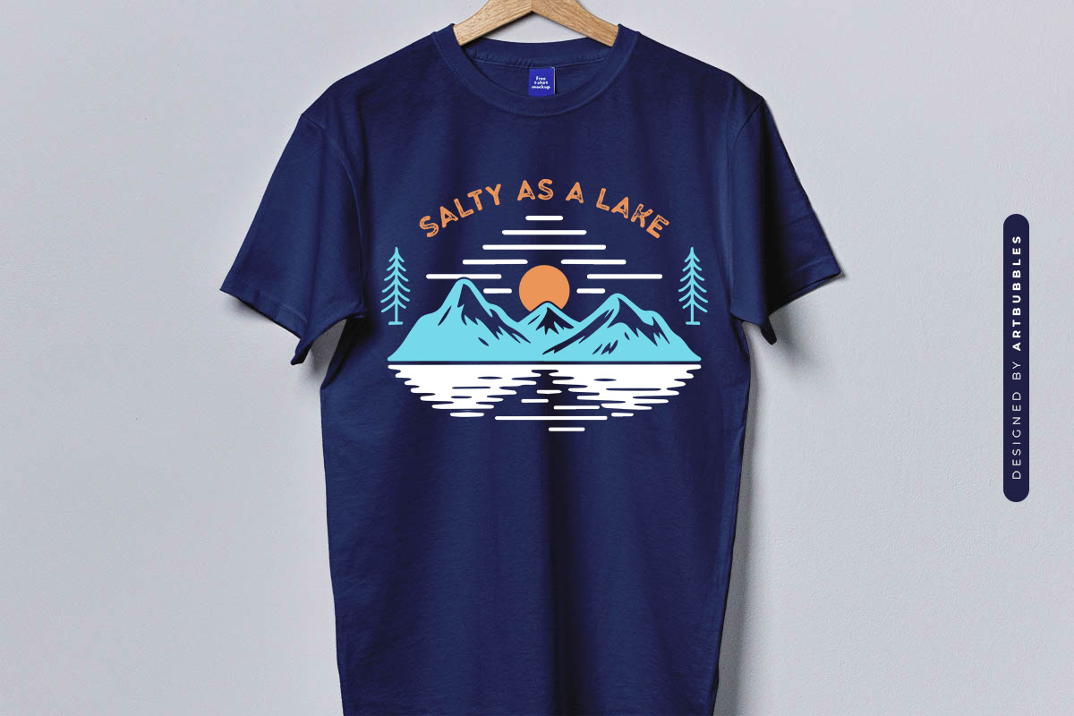 Salty as a Lake SVG File for Cricut Blue Shirt Mockup Image.jpg