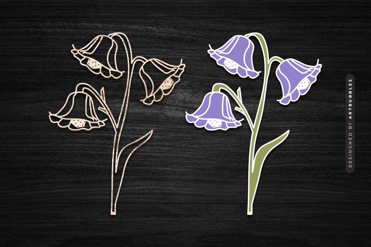 Laser Cut Bluebell Wildflower SVG Design Image.jpg